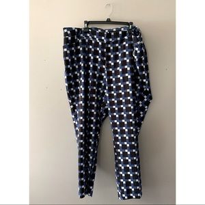 Eloquii Blue Black Patternes Slacks Sz 24